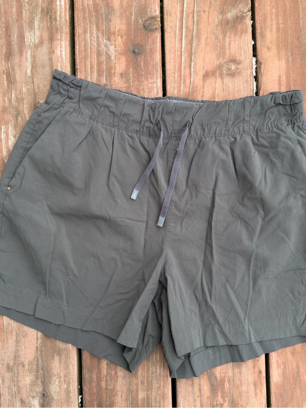 REI Charcoal Gray Elastic Drawstring Athletic Shorts